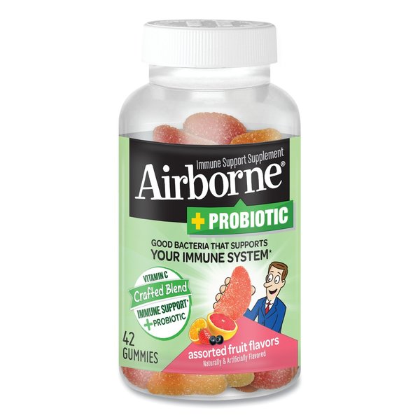 Airborne Immune Support Plus Probiotic Gummies, Assorted Fruit Flavors, 42/Bottle 47865-97405